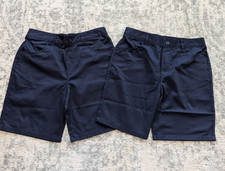 French Toast Uniform Shorts Youth Size 14 Boys Flat Front Navy Shorts Lot of 2