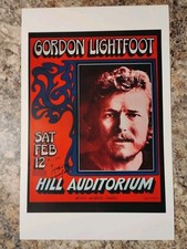 GORDON LIGHTFOOT SIGNED CONCERT POSTER THROWBACK PRINT COA INCLUDED