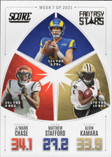 2022 Panini Score Chase/Stafford/Kamara #FS7 Bengals/Rams/Saints Fantasy Stars