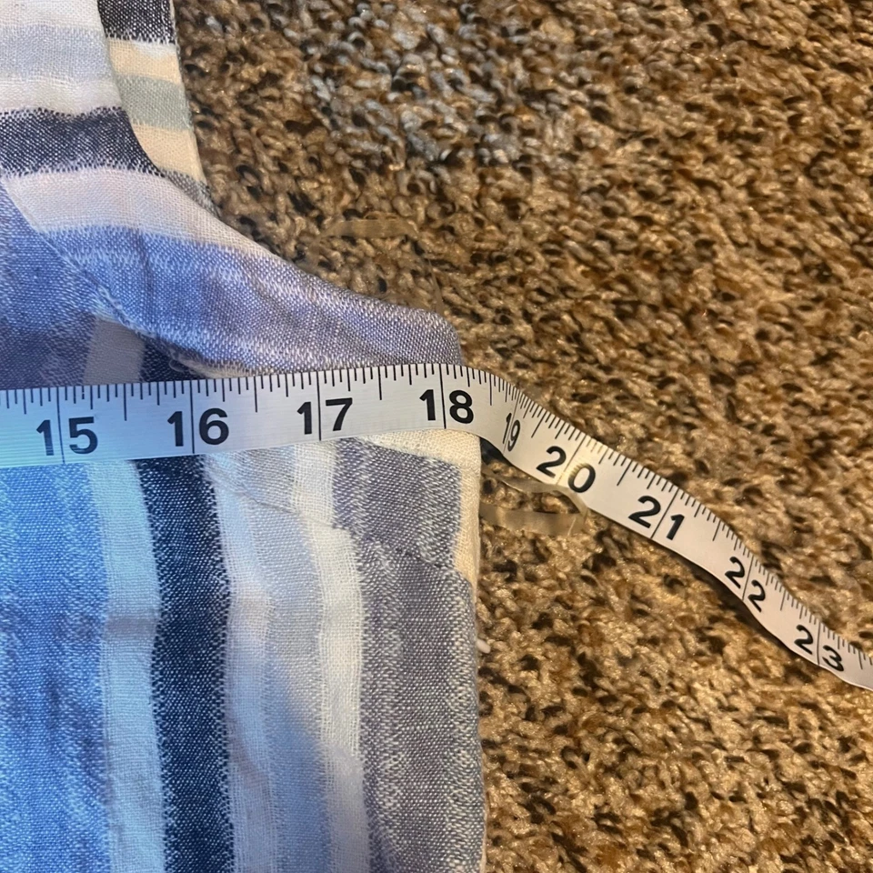 Sharagano 条纹无袖休闲连衣裙,口袋,尺寸 10 — 第 4/4 张图片