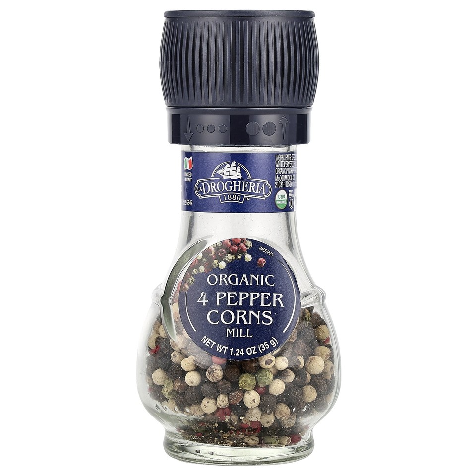 Organic 4 Peppercorns Mill, 1.24 oz (35 g)