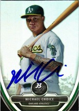 #BPP71 Michael Choice SIGNED 2013 Bowman Platinum Prospects MLB BASEBALL AUTO A'
