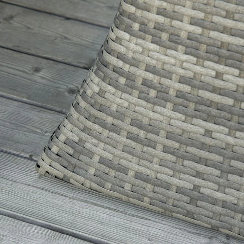 Outsunny Rattan Wicker Tea Coffee Table w/ Umbrella Hole and Storage Space Grey - Picture 9 of 10