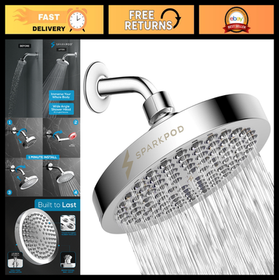 #ad High Pressure Rain Shower Head Premium Luxury Design Easy Clean Adjustable $64.99