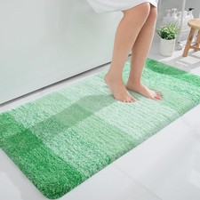 OLANLY Bathroom Runner Rugs Mat 44x24, Extra Soft Absorbent 44" X 24", Green