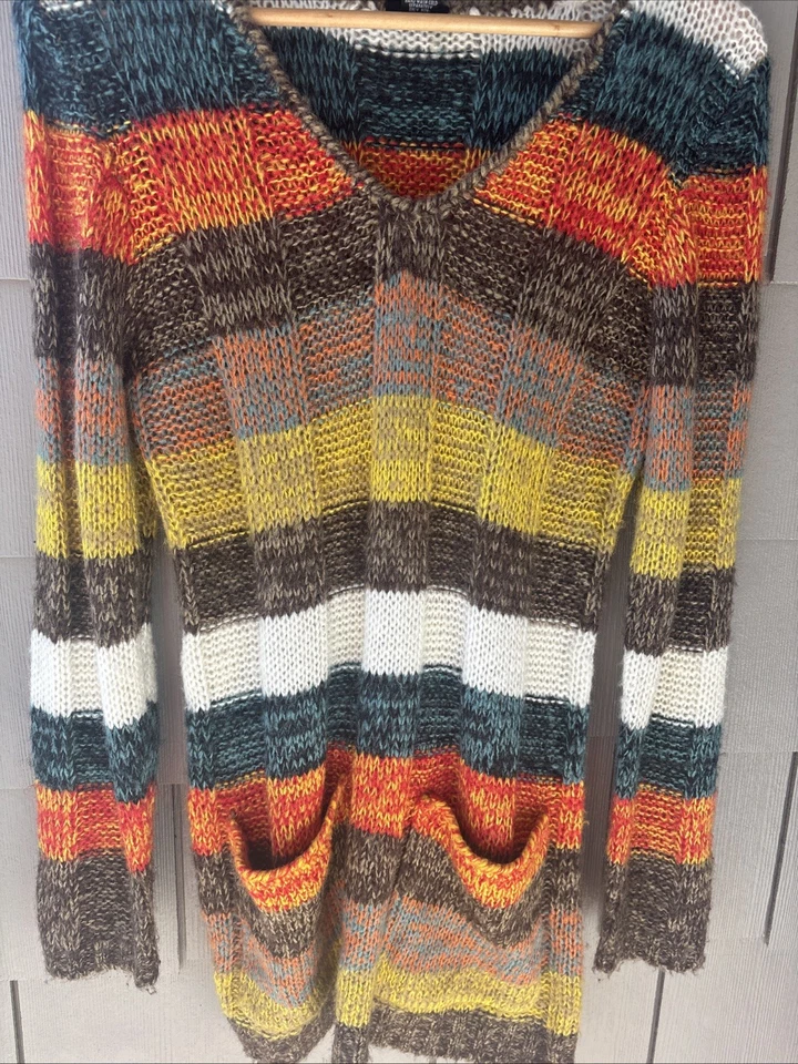 Rue 21条纹毛衣裙,带口袋,女式大码假日学院风 — 第 2/4 张图片