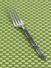 Lifetime LCU38 Stainless Dinner Fork Black Textured Accent Japan Flatware 7 3/8"