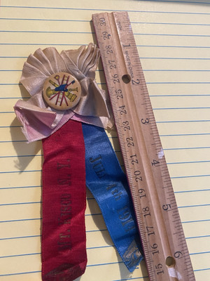 RARE  1914 FIREFIGHTER RIBBON - MT. KISCO MOUNT KISCO NEW YORK JULY 4, 1914 WOW