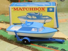 Matchbox Série 9 remorque avec bateau vedette boat and trailer boite état neuf