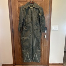 Vintage USAF Flying Coveralls Mens Sz Med Regular Sage Green Lined CWU-1/P 60s