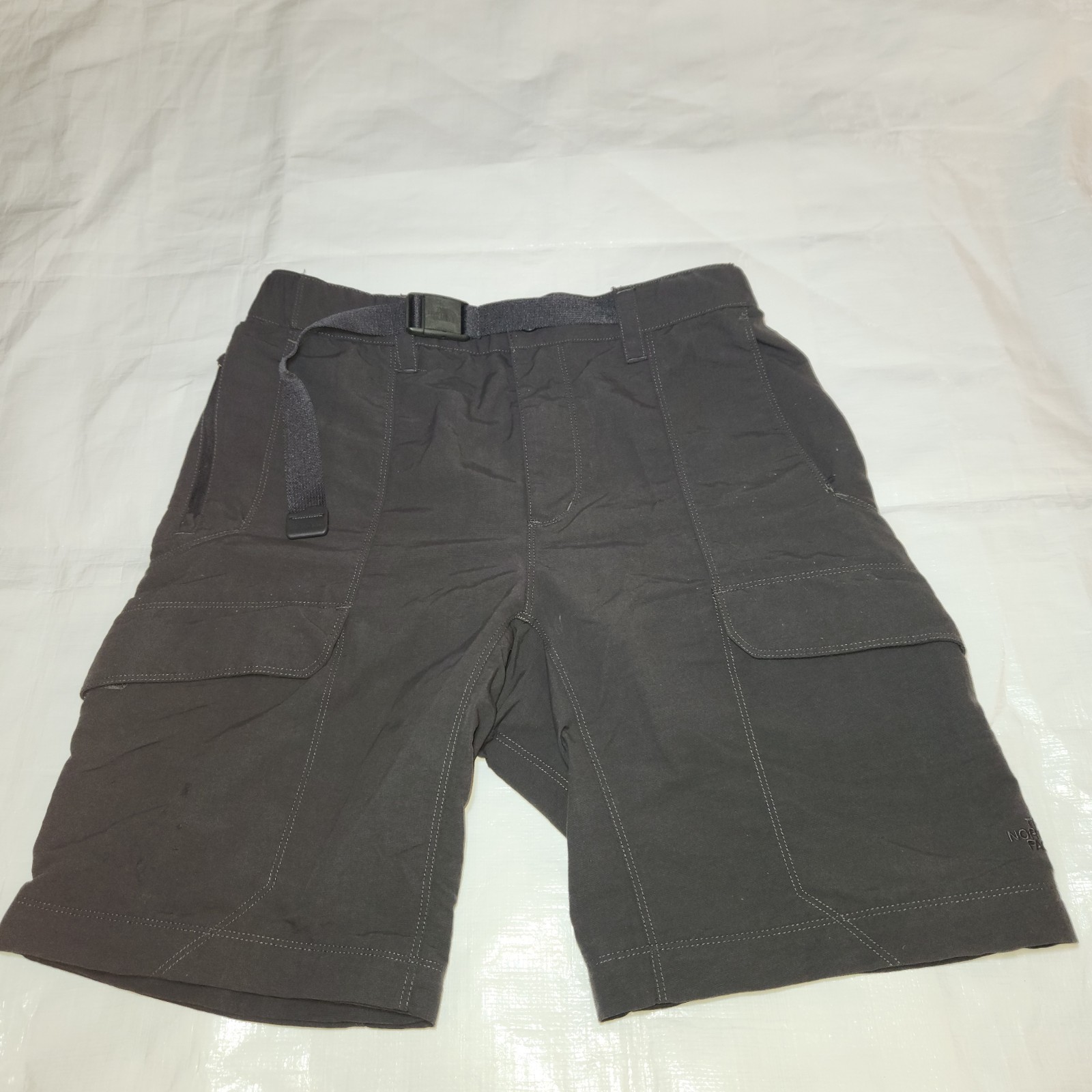 Mens The North Face Gray Nylon Belted Cargo Shorts Sz M (30) Outdoors Hiking