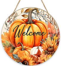 Fall Decorations for Home, Welcome Sign for Front Door Porch, Thanksgiving Party