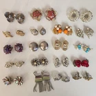 Lot of 19 Pairs of Vintage Clip On Earrings Costume Jewelry Resell Reseller Lot