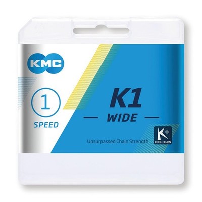 KMC Kette K1 Wide Silber/Schwarz 1/2'' x 1/8'',112 Glieder, 9,4mm