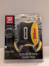Vtg 90s Wilson Sports Blue Portable Cassette Player w/ Watch NEW SEALED Rare