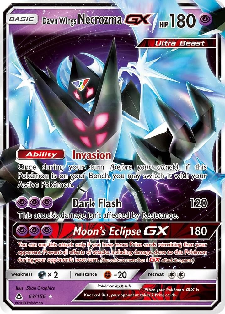Dawn Wings Necrozma GX Holo Ultra Rare SM - Ultra Prism 63/156 NM