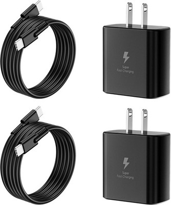 45W USB-C Fast Charger Block 2 Pack with 6FT Cable for Samsung Galaxy S25/S23