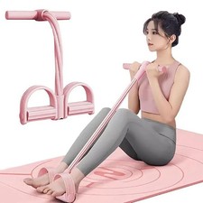 4-Tube Resistance Bands Pedal Exerciser Ankle Puller for Home Fitness Training
