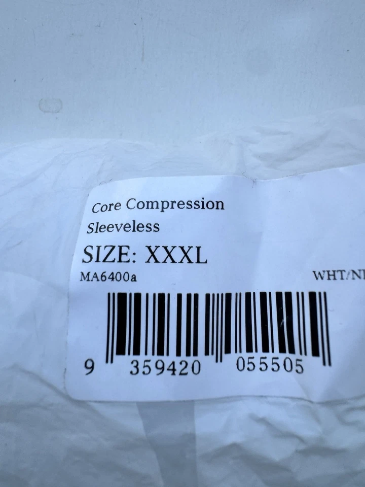 2XU Mens Core Compression Sleeveless Top- White XXXL - Image 3 of 3