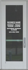 Custom Business Storefront Window Decal Vinyl Sign Hours, Logo, Phone Number