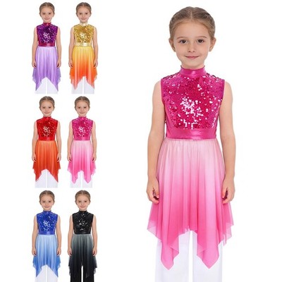 pink praise dance dresses Kids Praise Dance Dress Sequins Bodice Liturgical Worship Church Robe  Praisewear