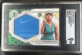 2024 Topps Royalty Alexandra Eala Rookie Jumbo Relics Nike Patch Green #/5 SGC 9