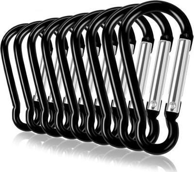 100pack Aluminum Keychain Carabiner Spring Clip D Shape Hook Durable Sport Acces