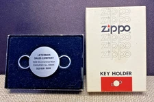 VINTAGE ZIPPO 5990 ADVERTISING KEY HOLDER  LETERMAN SALES CO CHICAGO ILLINOIS