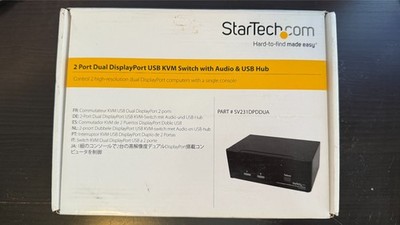StarTech SV231DPDDUA Dual DP KVM 2 Port Desktop neu TAA Audio schwarz USB2.0