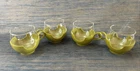 VTG Set of 3 PYREX Roly Poly Glasses  Avocado Pea 1970s Green Cup Holders