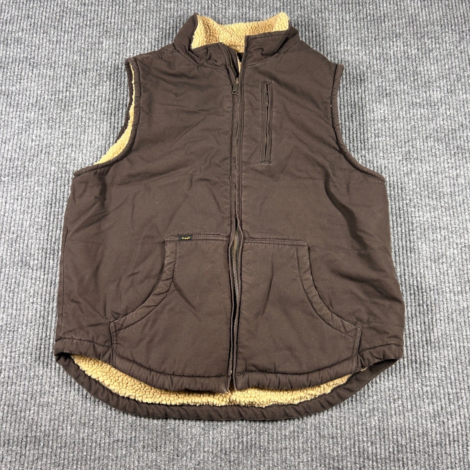 Lee Vest Men's M Brown Canvas Sherpa Lined Full Zip Workwear Outdoors
Opens in a new window or tab