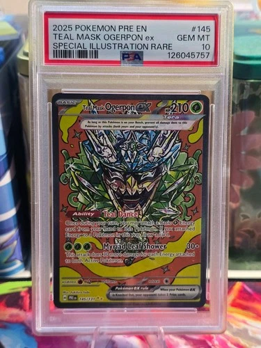 2025 Teal Mask Ogerpon ex 145/131 Prismatic Evolutions - GEM MT PSA 10