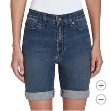 NWT DKNY Women's Size 14 Denim Bermuda Short Dark Blue