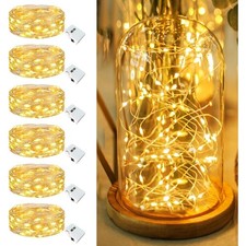 Battery Operated Fairy Lights 6 Pack Warm White 20 LED Twinkle String Lights 7
