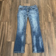 Miss Me Jeans Womens 30 Bootcut Embellished Pockets Bling Whiskers Logo 30x30