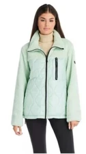 NEW Koolaburra by UGG Women Mixed Media Fleece Jacket, MEDIUM, Mint Green, $140