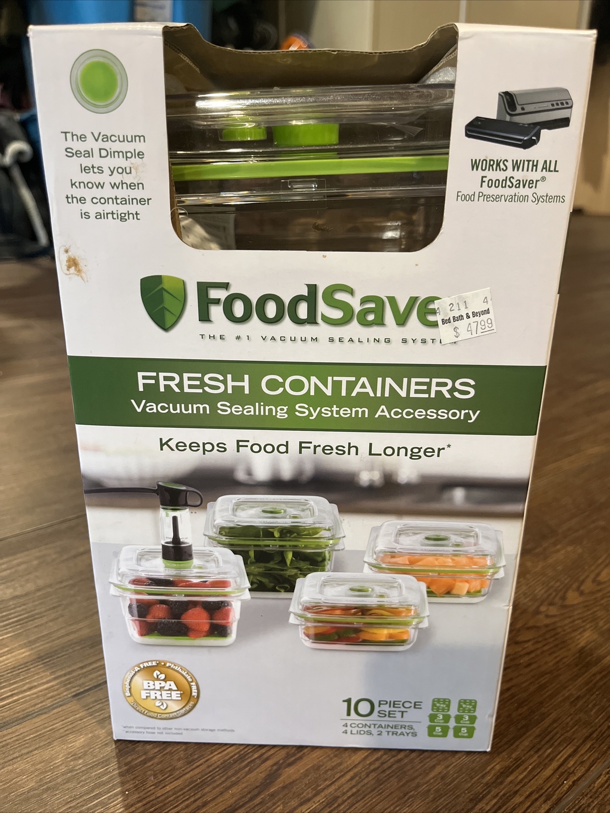 4 FoodSaver Fresh Containers Vacuum Seal Valve & Attachment 10