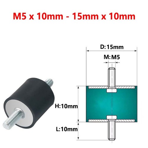 Male / Male Rubber Mount Car Boat Bobbin Anti Vibration M3 - M20 Cylindrical / A - Picture 28 of 110