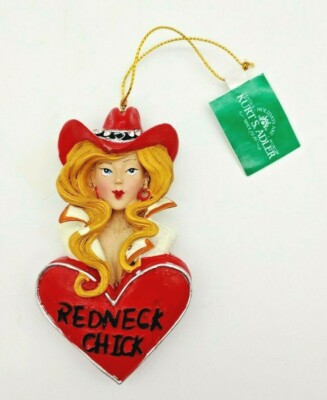 Kurt S. Adler Redneck Chick Western Theme Christmas Ornament New with Tags RARE