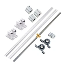 400 mm T8 Lead Screw 2mm Pitch Dual Rail System Coupling Pillow Ball Bearing