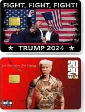 Credit Card Skin Stickers Trump Fight Fight Fight Rally 2024 Card Skins 2 Pack