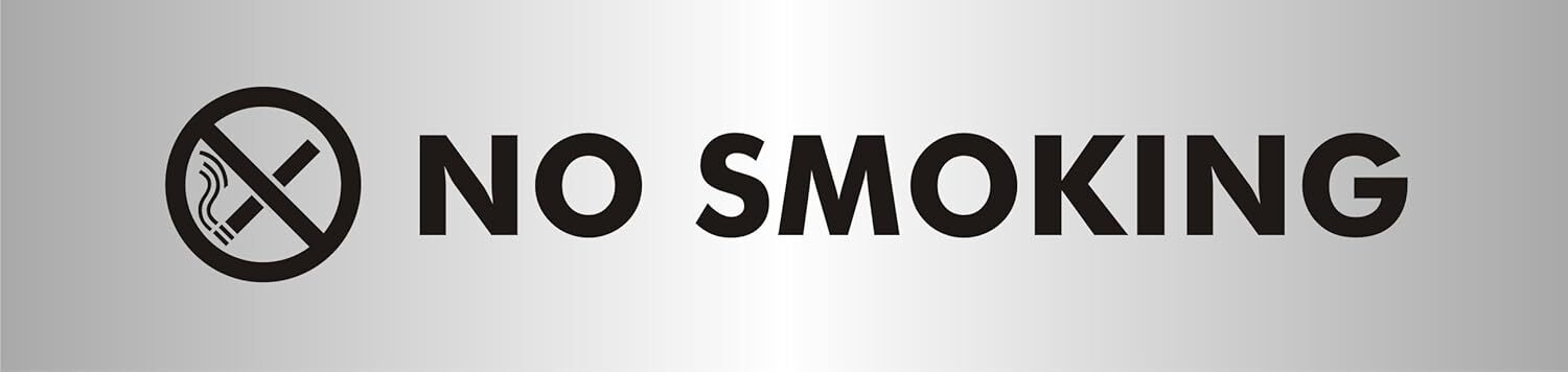 Seco No Smoking Со знаком-пиктограммой, 190 мм x 45 мм - Матовый алюминий толщиной 2 мм