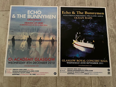 ECHO & THE BUNNYMEN Concert posters Collection x2 Scottish tour Gig memorabilia.