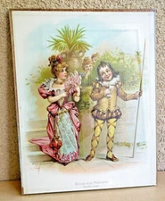 ''Olivia and Malvolio. Twelfth Night'' Chromolithograph  by Frances Brundage (18