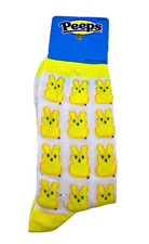 Just Born Peeps Womens Bunny Socks Yellow Size Medium Shoe 6-11 Novelty Easter