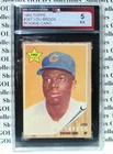 1962 Topps ROOKIE Card #387,  LOU BROCK,  Chicago Cubs,  KSA 5 Graded