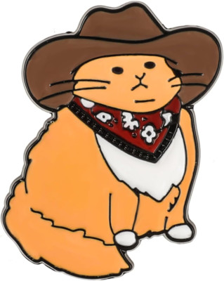 Nette Emaille Anstecknadel Karikatur Lustig Cowboy Katzen Broschen Pin Abzeichen