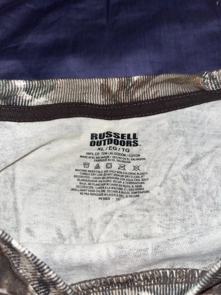 Russell Outdoor Mens XL Hunting Shirt Realtree Camo Fishing Psycho Sister - Image 3 of 4