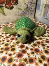 Adventure Planet SEA TURTLE 8 inch Stuffed Animal Plush Toy Blue Sad Eyes
