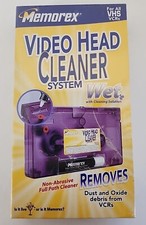 NEW SEALED Memorex VHS VCR Video Head Cleaner Non-Abrasive Wet Head System